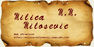 Milica Milošević vizit kartica